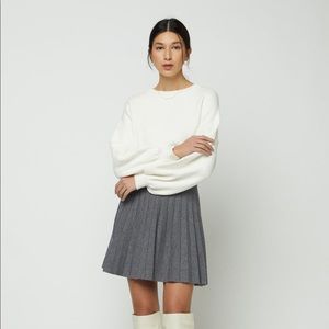 Oak + Fort grey knit pleated skirt size S